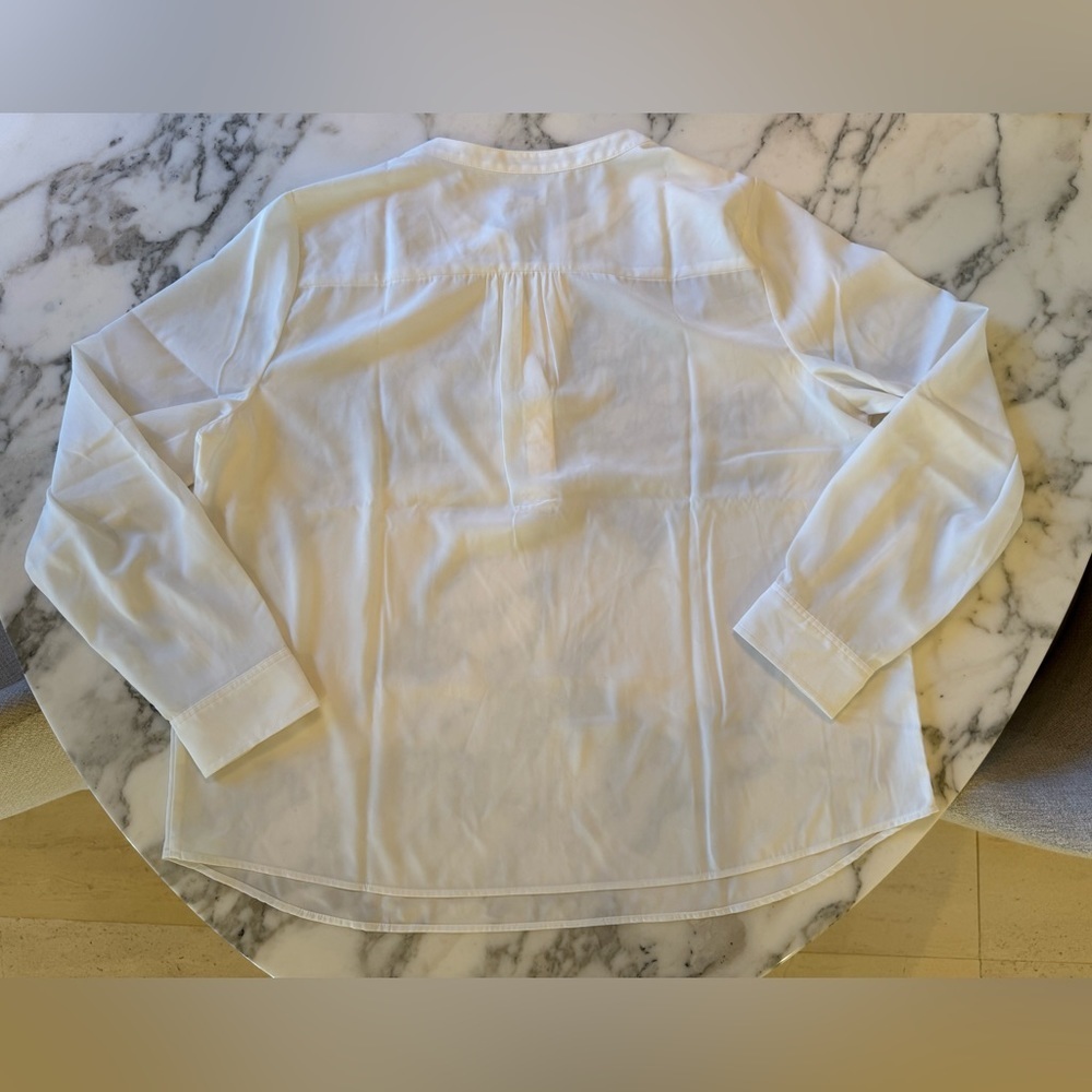 NWT JCrew Popover placket blouse in Marine Salt Sz XL minor pallet dust - Picture 6 of 9